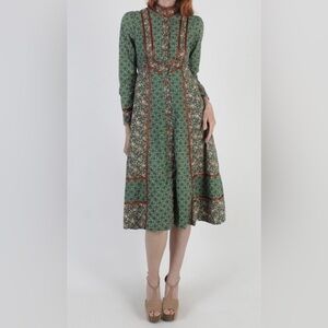 GUNNE SAX Green Floral  Prairie Dress
